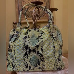 EUC💠” NHS “A-Women’s Bag in multiple green tones. Never Used. Blue lining